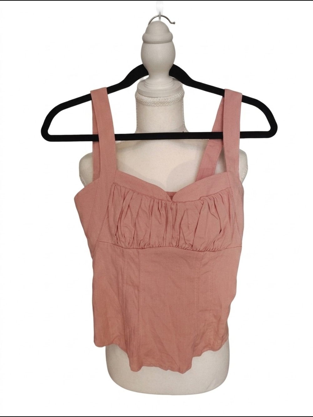 Free People Mellow Rose Ruched Bust Tank Top Corset Size Xs Boho Cottage Core